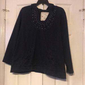 Hooded Sweatshirt with Beaded Embellishments.